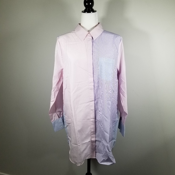 Alia Multi-Color Stripped Button Down Short Shirt Dress - Picture 8 of 8